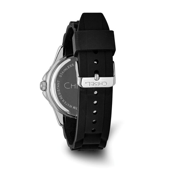 Chisel Mens 44mm Black Silicone Strap Watch - Picture 3 of 6